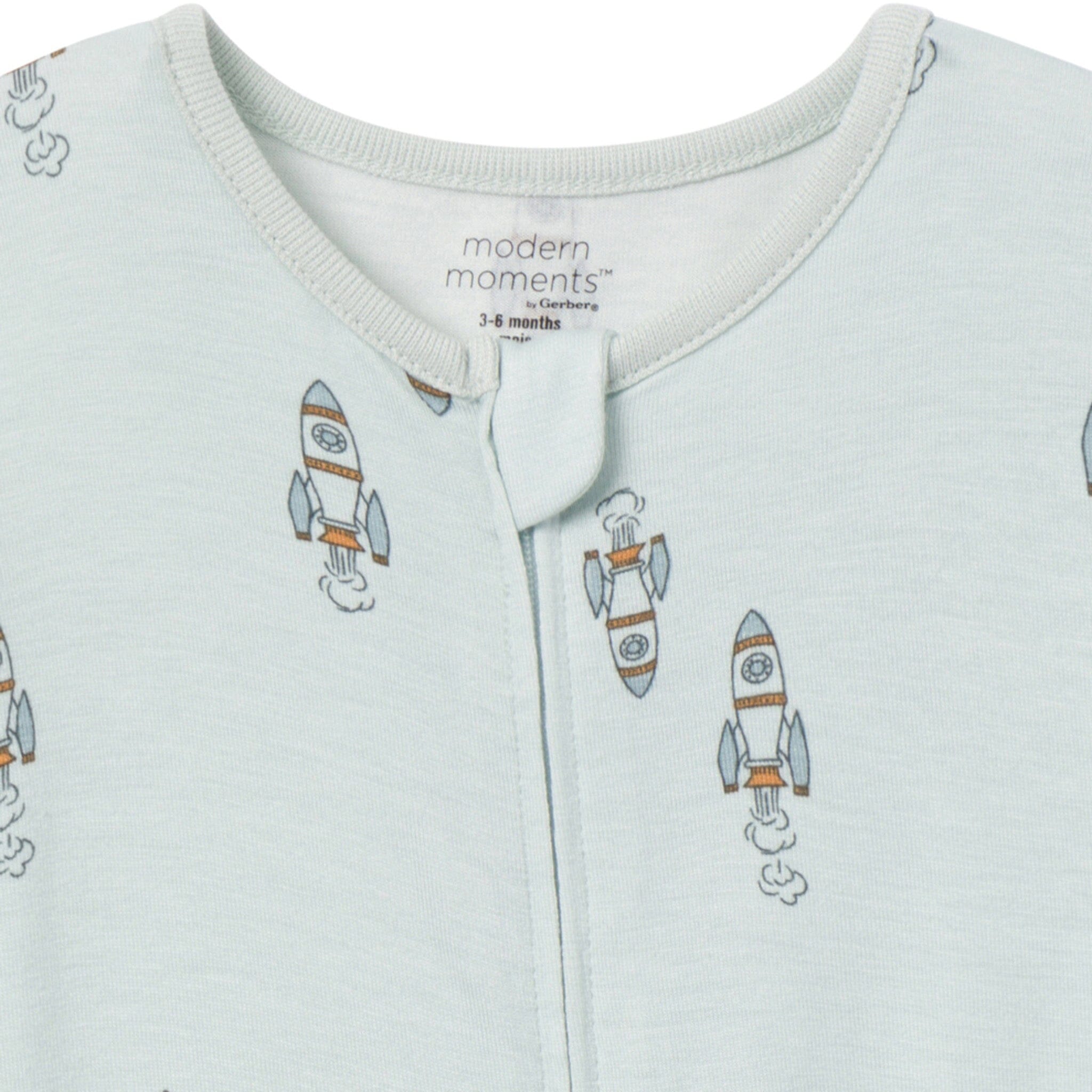 2-Pack Baby & Toddler Boys Light Sky Spaceship Viscose Snug Fit Footless Pajamas