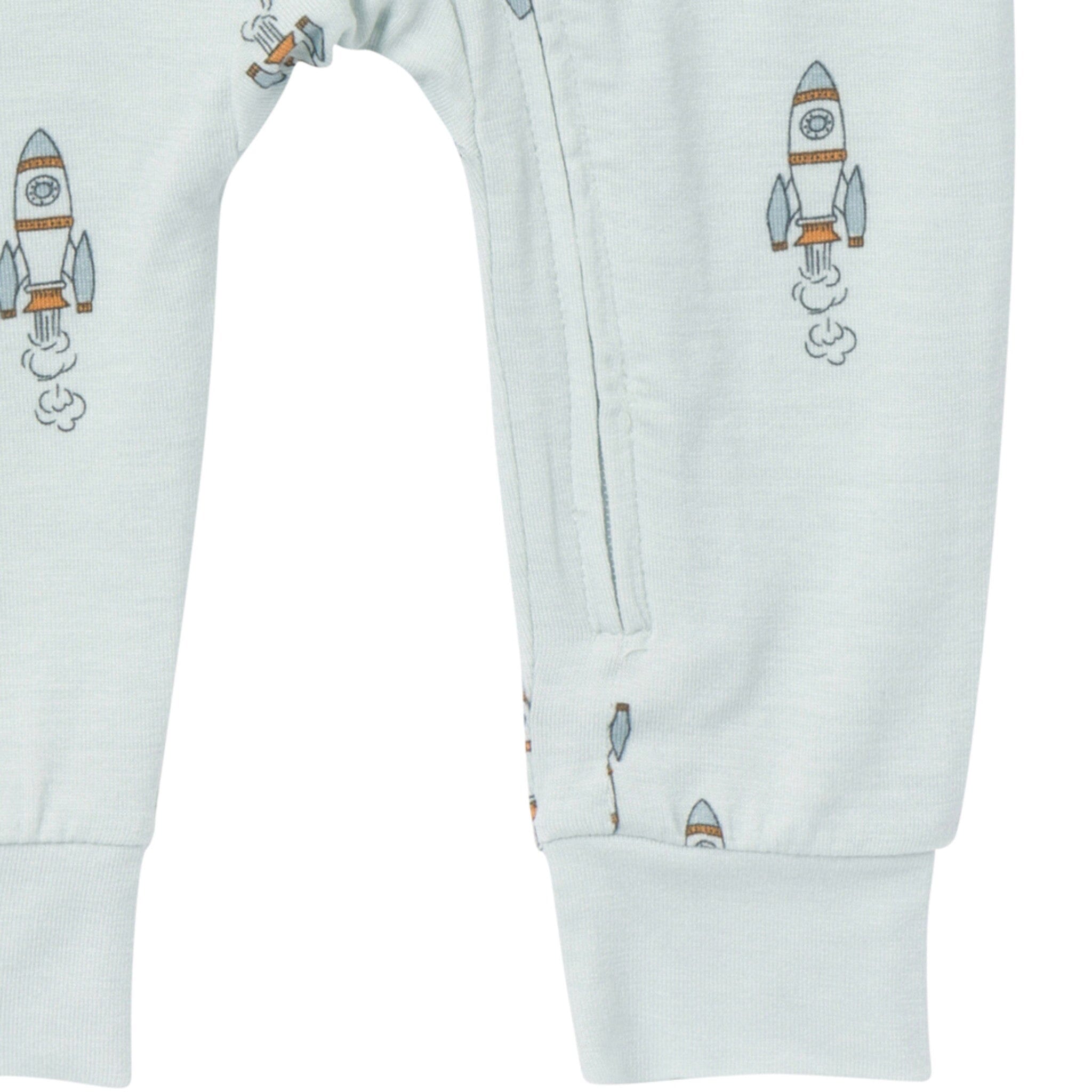2-Pack Baby & Toddler Boys Light Sky Spaceship Viscose Snug Fit Footless Pajamas
