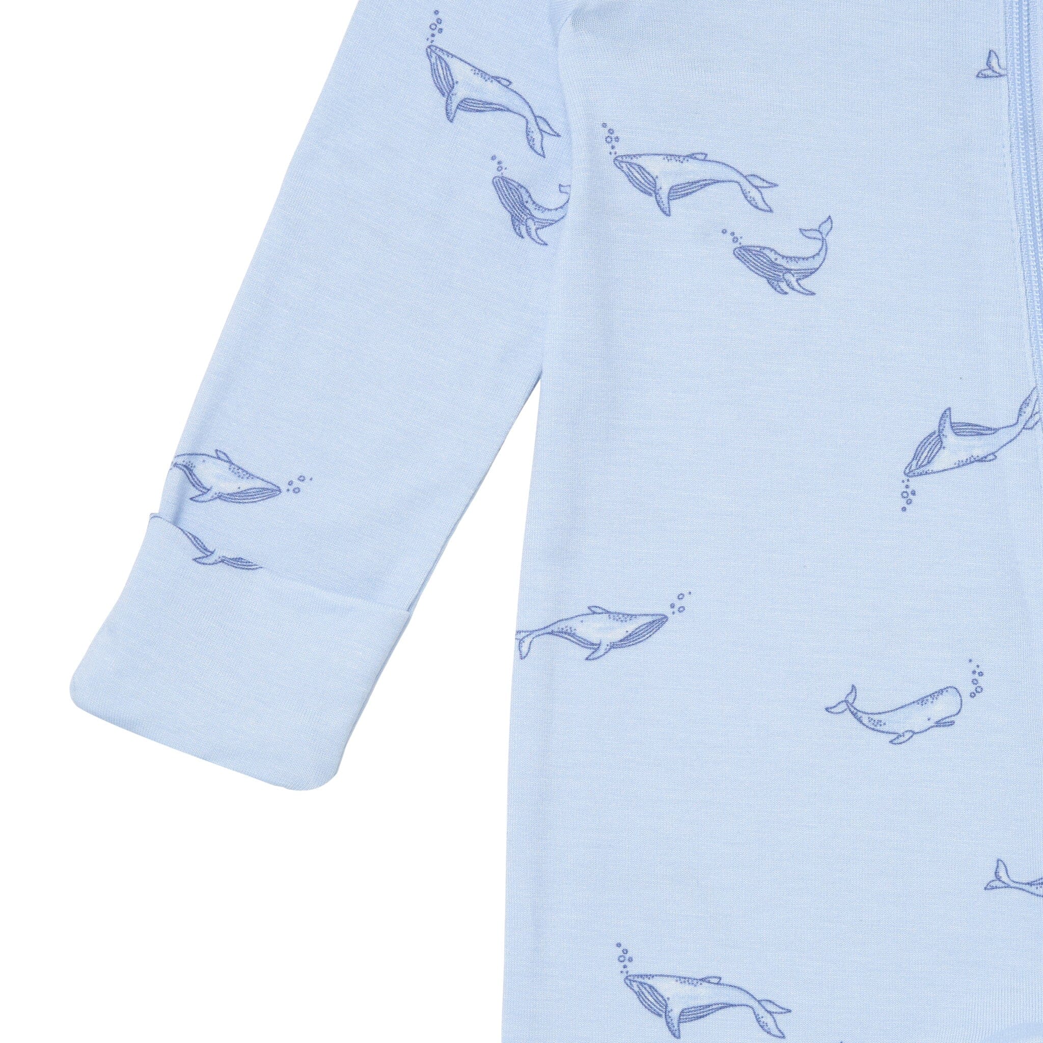 2-Pack Baby Boys Light Blue Whale Sleep 'N Plays With Mitten Cuffs