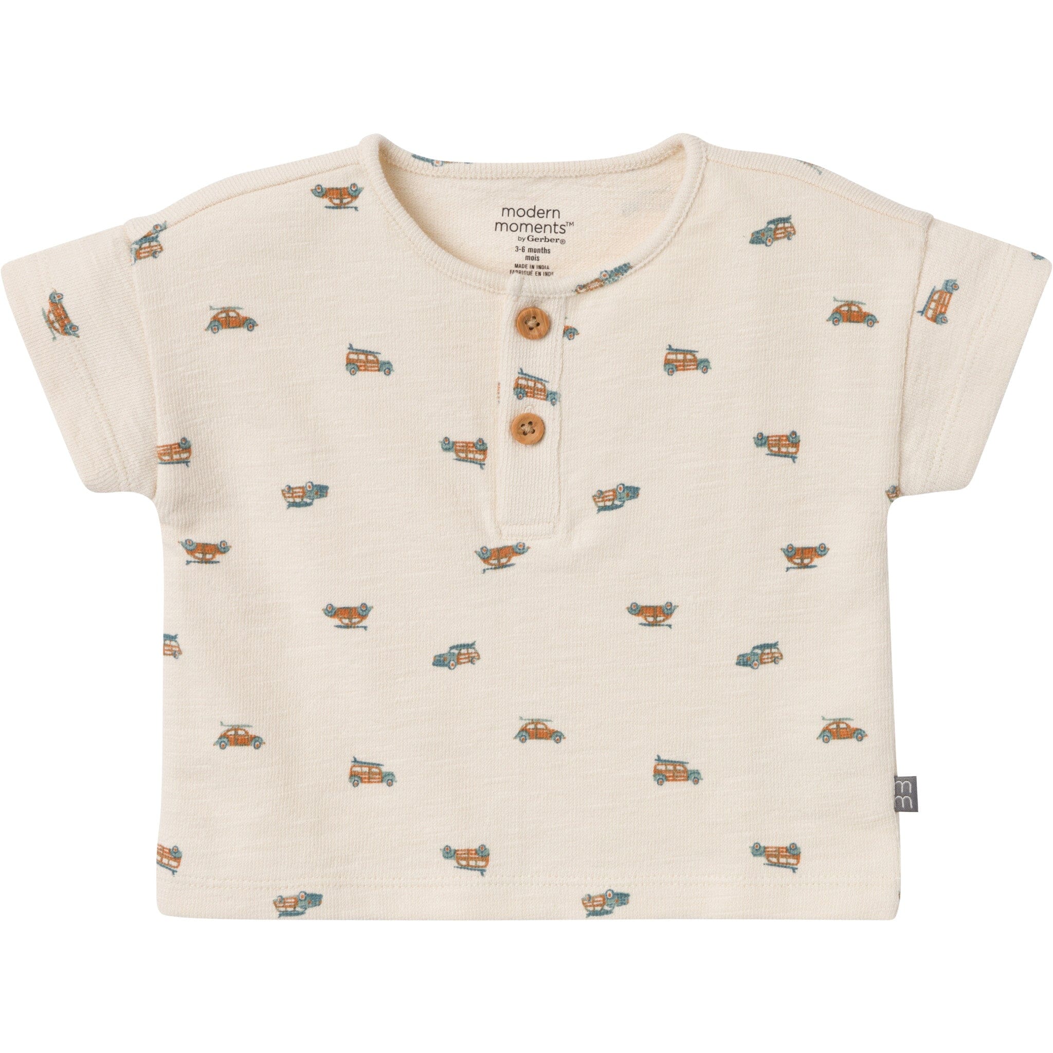2-Piece Baby Boys Beach Buggys Henley Shirt and Shorts Set