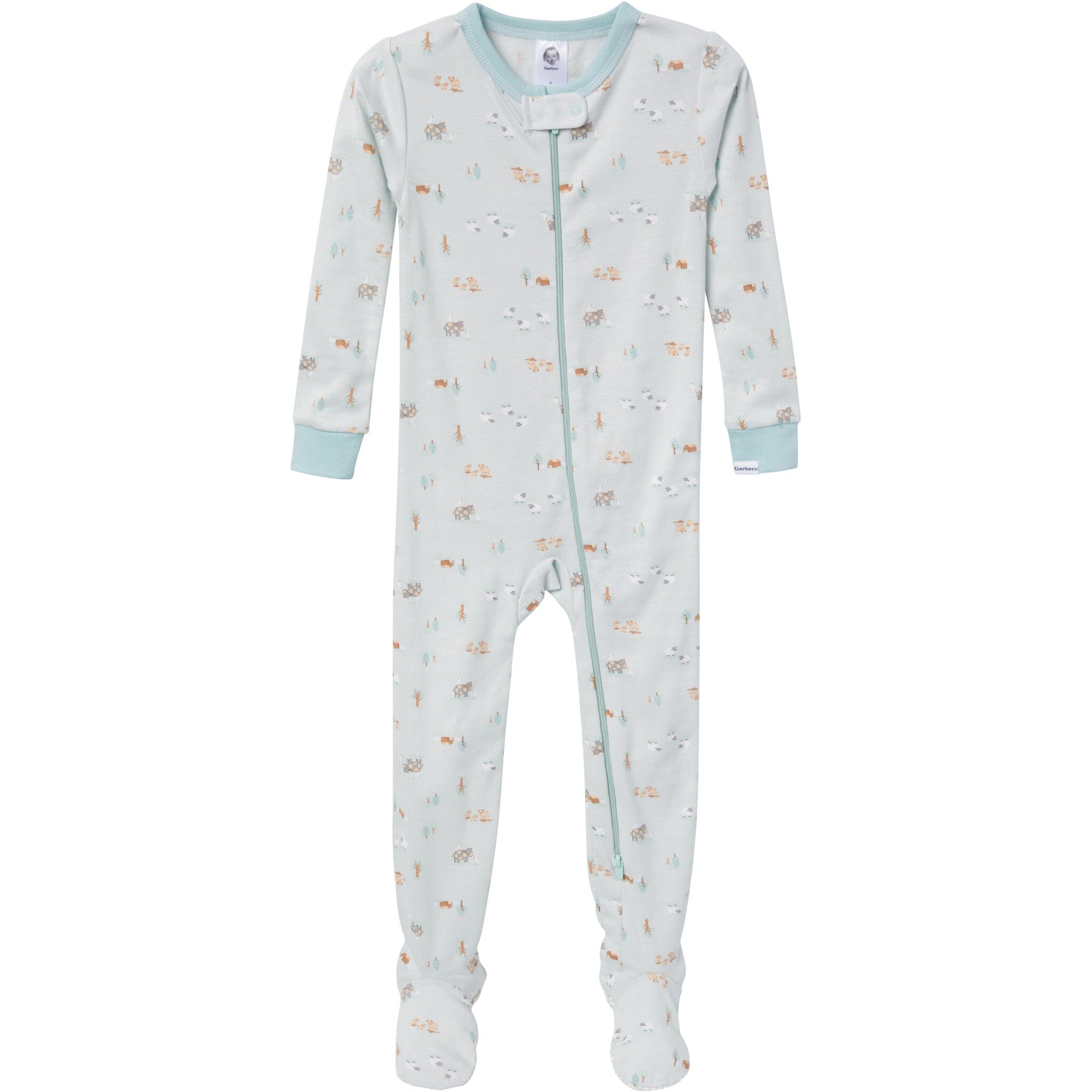 4-Pack Baby & Toddler Neutral Farm Snug Fit Footed Pajamas